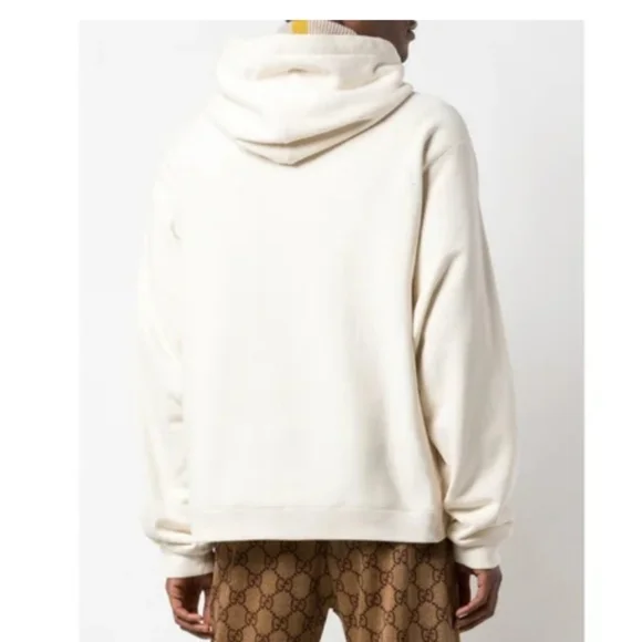 NWT Authentic Gucci Volcano Cotton hoodie in cream color